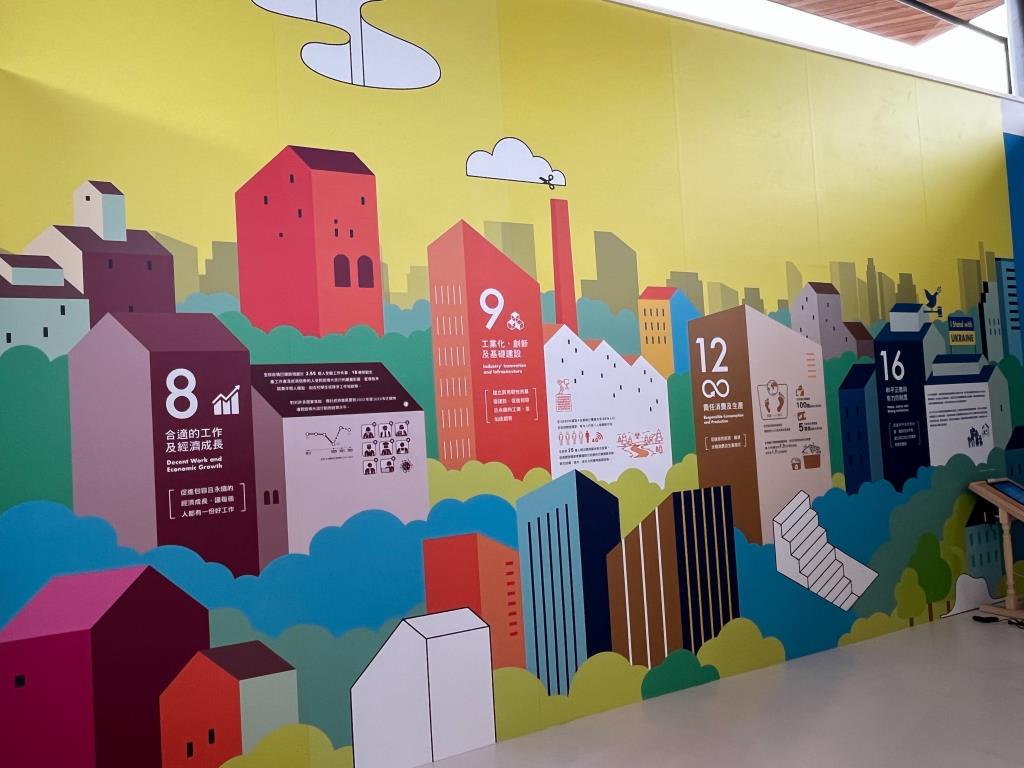 展館展示牆－SDGs目標8、9、12、16