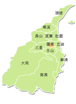 宜蘭縣區域地圖顯示羅東鎮