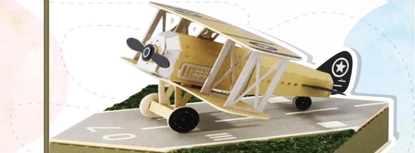 螺旋槳飛機造型紙模型文宣橫幅