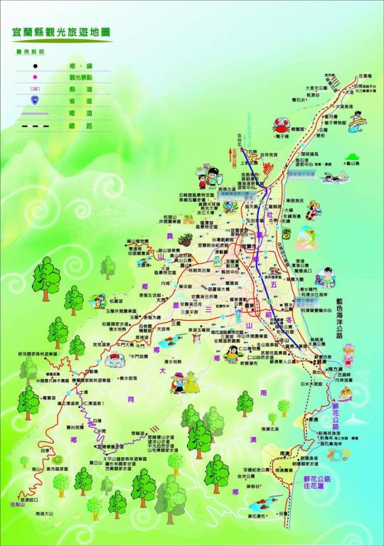 宜蘭縣觀光旅遊地圖