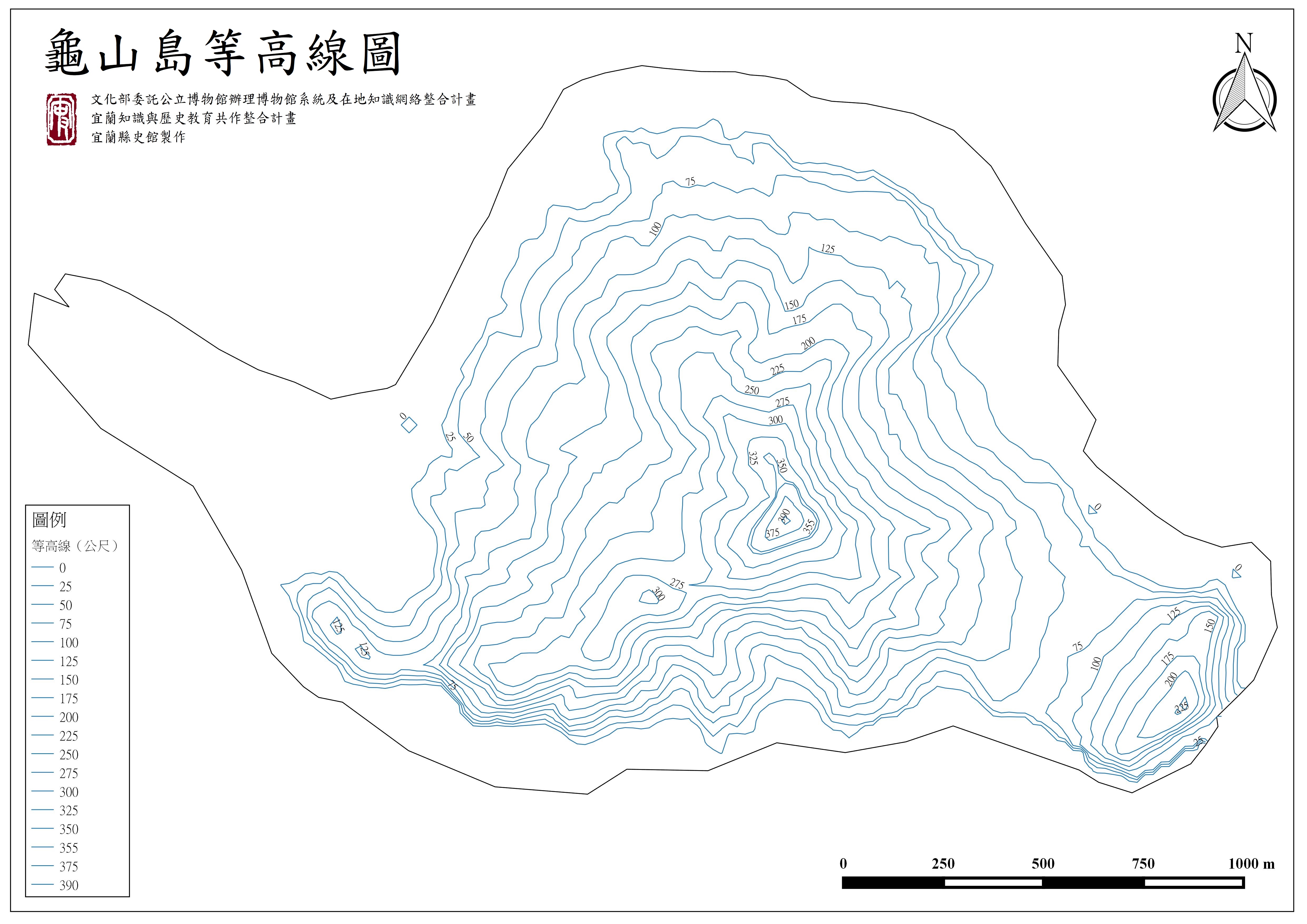 龜山島等高線圖