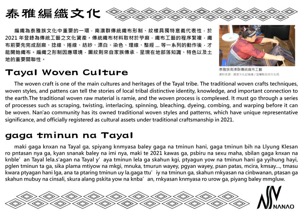 泰雅編織文化